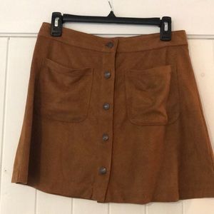 Suede mini skirt